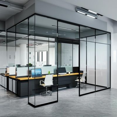 Giá tốt. Single Glazed Aluminium Frame Glass Partition Wall with 30-42dB Sound Insulation and Customizable Design for Sturdy Durable Office Use trực tuyến