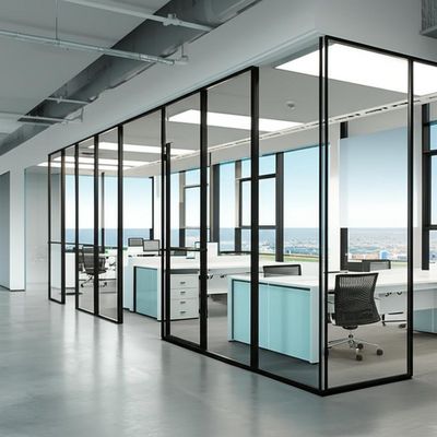 Giá tốt. Single Glazed Office Glass Partition Wall with Sound Insulation and 108mm/90mm Thickness for Panoramic System trực tuyến